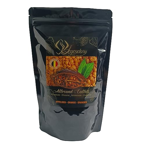 Legendary CALLETS ORANGE 1 kg - Original belgische Schoko Drops, für Schokoladen-Fondue und Schoko-Brunnen, Ganache, Glasur, zum Trinken usw.