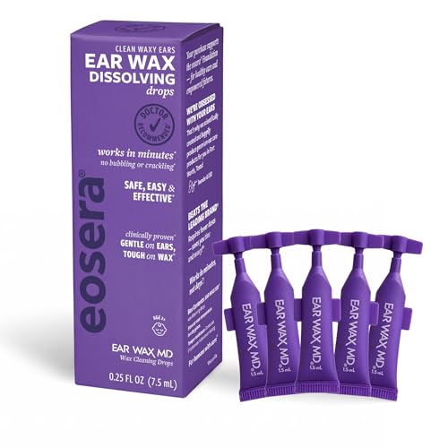 eosera Ear Wax MD Cleaning Kit - 5 Vials (1.5 mL Each) - Earwax Dissolving Drops - Fast-Acting Ear Cleaning Drops - Ages 2+