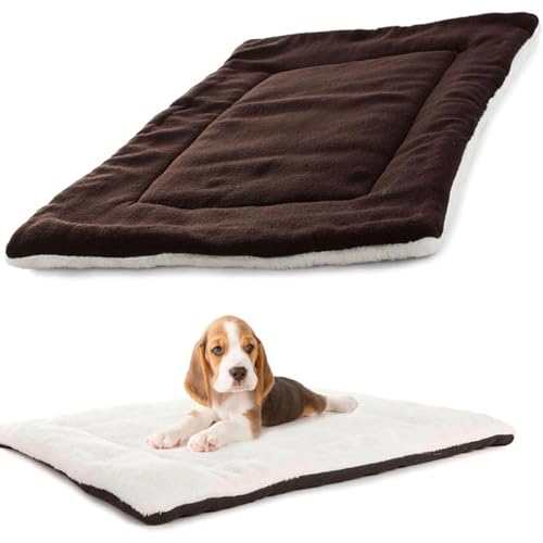 Parence.- Alfombra de cojín para Cama de Perro y Gato, 50 x 35 cm, Reversible, marrón y Blanco, colchón Suave y cómodo, para Dormir Lavable para Mascotas, Antideslizante y Ligero