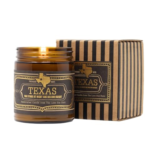 Jackson Vaughn Scented Texas Candle | Aromatherapy Long Lasting Candles Luxury Home Fragrance Decor Gifts Hand Poured Soy Wax Blend Notes Wild Sage, Vanilla, Campfire 40 Hour Burn 9oz (Texas)
