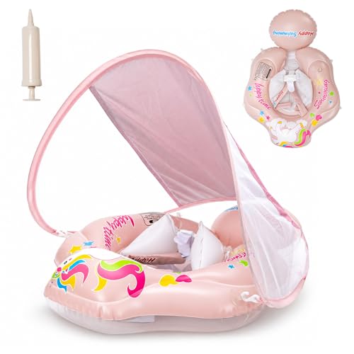 Bouée de natation pour bébé avec toit ombragé protégeant des coups de soleil L