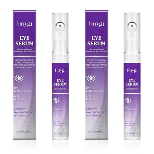 Serum pod oczy z retinolem, 2 sztuki, retinol, krem pod oczy, krem pod oczy, wzór kulkowy, nawilża i łagodzi worki pod oczami, nadaje się dla mężczyzn i kobiet (15 ml)