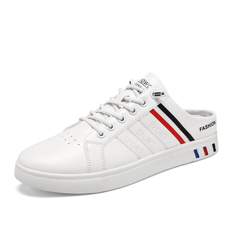 Plus-Size Men's Casual Fashion Slippers White Striped Summer Slip-on Casual Sneakers Heelless FJ03132