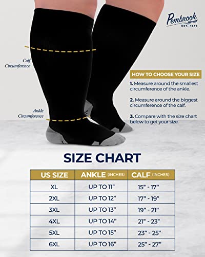 Pembrook Plus Size Compression Socks Wide Calf  - Up To 6Xl | 20-30 Mmhg Wide Calf Compression Socks For Women Plus Size | Extra Wide Calf Compression Socks Women #TOP5