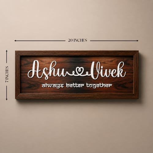 Image of Customised Name Plate for Home Entrance | Wooden Door Name Plate with Brass color Bell & Matte Finish for Home Decor | Personalized with Name & Apartment Number | 10x14 inch | Housewarming Gift (BROWN 2)