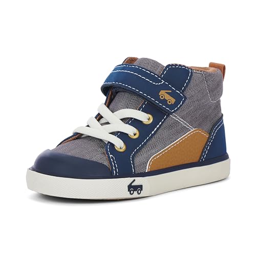 See Kai Run Dayton Toddler Gray Denim High Top Sneakers