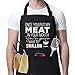 Once You Put My Meat in - Funny Aprons - Birthday, Thanksgiving, Christmas Cooking Gifts for Men, Boyfriend, Him - Husband Gifts from Wife - Miracu Black Kitchen Grilling Chef Aprons with 3 Pockets