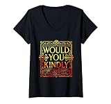 Womens Would You Kindly V-Neck T-Shirt