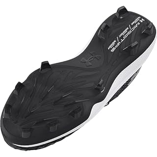 Under Armour Women's Glyde 2.0 Mt TPU Softball Shoe, (001) Black/Black/Metallic Silver, 7.5