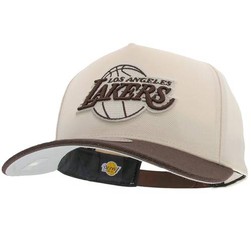 Mitchell & Ness NBA Fashion Basic 2T Pro Snapback Casquette de Baseball Crème Blanc Réglable Homme Femme Enfant Unisexe Printemps Été Automne Hiver, crème, Los Angeles Lakers, taille unique