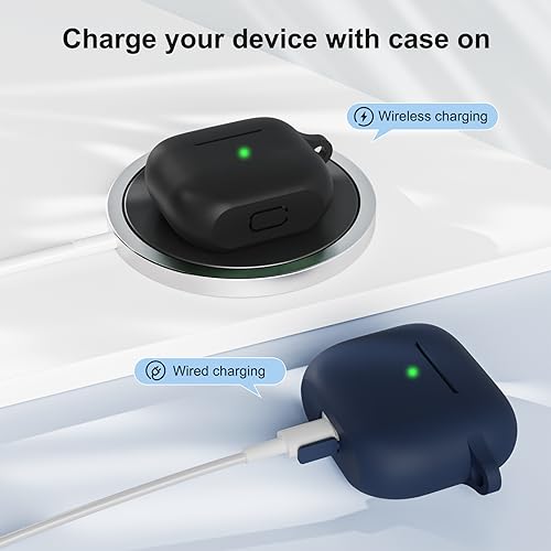 KOKOKA Case Cover Compatible with Airpods 3 with Cleaner kit, Premium Soft Silicone Skin Case Cover Shock Absorbing Protective Case for Airpods 3rd Generation with Carabiner, Black - Image 3