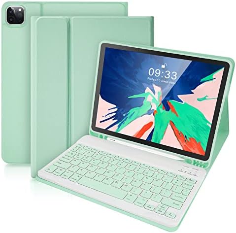 SOPPY iPad Keyboard Case, Bluetooth Keyboard for iPad Air 5th 2022, iPad Air 4th Generation 2020, iPad Pro 11 inch 2021/2020/iPad Pro 2018, Detachable Keyboard Case, Built-in Pencil Slot - Pink