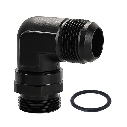 Image of EVIL ENERGY 16AN Flare to 16AN ORB Male Swivel Adapter Fitting 90 Degree Black 1PC