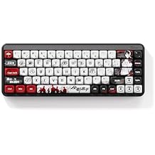 Akko JIN01 65% Mechanical Keyboard RGB 2.4G Wireless/Bluetooth/Wired Hot Swappable Gasket Mounted Aluminum Gaming Keyboard with PBT Dye-Sub Keycaps for Mac & Win The Kings Avatar, Rosewood Switch