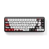 Akko JIN01 65% Mechanical Keyboard RGB 2.4G Wireless/Bluetooth/Wired Hot Swappable Gasket Mounted Aluminum Gaming Keyboard with PBT Dye-Sub Keycaps for Mac & Win The King’s Avatar, Rosewood Switch