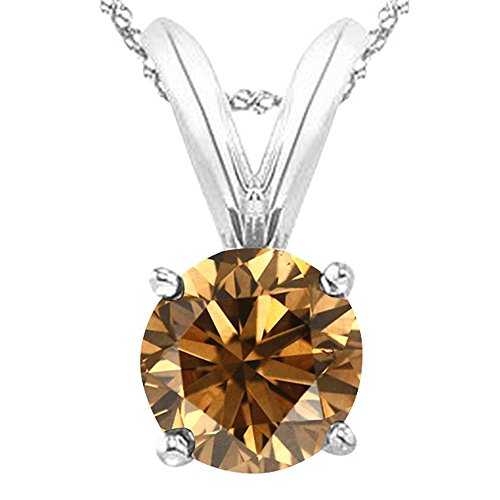 Houston Diamond District 3 Carat Platinum Round Brown Diamond Pendant