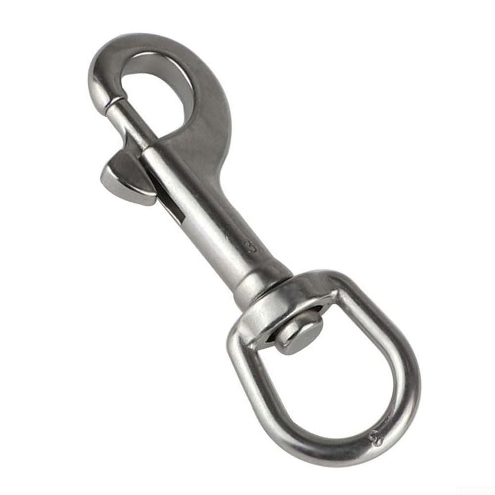 Gdfnmogo Stainless Steel Swivel Snap Hook 316 Marine Grade Carabiner Clip for Scuba Diving Pet Leash Flag Camping Tent Rope Accessory Silver(91mm)