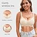Jasmolly Womens Seamless T-Shirt Bras 3 Pack Wireless Comfy Jelly Bra, Full Coverage Bralette No Show Under Clothes (Black+White+Pink,Medium)