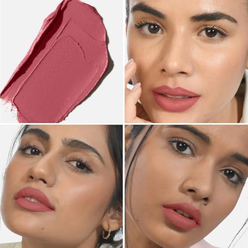 Image of Kiro Moist Matte Lipstick - Nude Rose (Light Pink Coral), 4.2g | Super-Pigmented, Long-Lasting, Moisturizing, Non-Drying, Non-Feathering, Smudge Proof | Skin Care Infused with Natural Oils