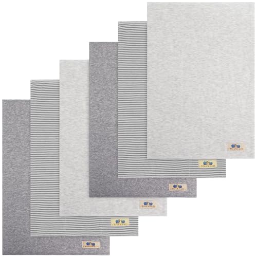Image of BlueSnail Soft and Absorbent Burp Cloths for Baby, Extra Large and Thick Burping Cloth 6 Pack (Gray)