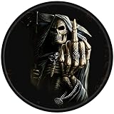 WZVZGZ Metal Round Tin Sign, DiabloSeries/Grim Reaper, Skull Poster, Metal Round Tin Sign Decorative Wall Art Poster, Home, Club, Cafe, Garage, Kitchen, Bar, Restaurant Wall Decor 12x12 Inch