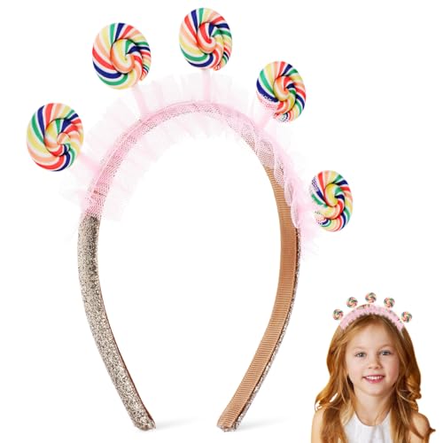 VICASKY Costume de Bonbons, Déguisement pour Femme Adulte, Serre-tête, Sucette, Accessoires pour Cheveux, Bandeaux, Couronne de Cupcakes, Décoration, Accessoire Floral, Kawaii,