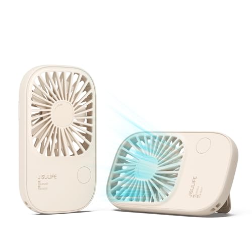 JISULIFE Draagbare draagbare mini-ventilator met 3 snelheden, ultradunne USB oplaadbare persoonlijke...