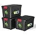 Produktbild Iris Ohyama, große Kunststoff-Aufbewahrungsbox, 60 l Garagen-Aufbewahrungsbox, 3er-Set, SIA-60, schwarz, stapelbar, Verschlussklammern  B59 x T39,5 x H35,5 cm
