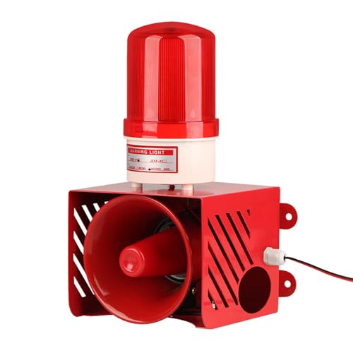 Industrial Sound and Light Alarm Siren, Outdoor Indoor Safety Light, 120db IP65 Waterproof LED Strobe, for Factories, Terminals, Security Home