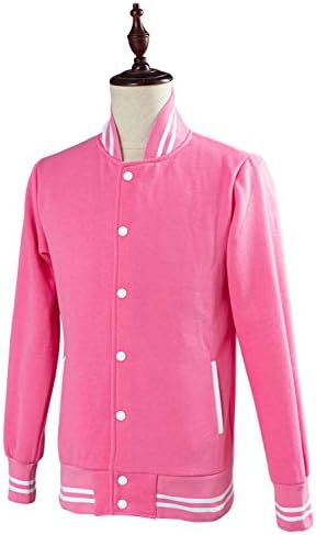 Mens Steven Pink Jacket Hoodie Varsity Baseball Cosplay Casual Coat Costume