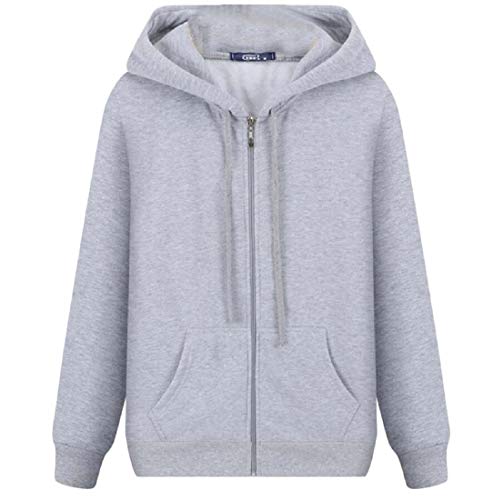 Smeiling Men Zipper Spring Long Sleeve Active Jackets Sports Full Zip Sweatshirts Light Grey M