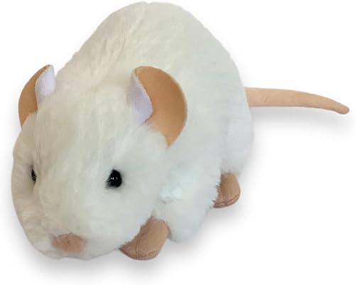 Auswella Ratón blanco de peluche