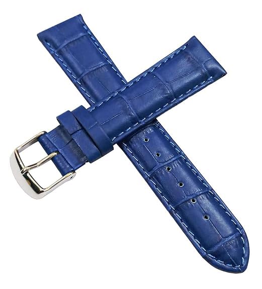 Image of 18mm 20mm 22mm 24mm 26mm 28mm 30mm 32mm Genuine Leather Black Brown Light Brown Blue Silver Rose Yellow Golden Silver Buckle Clasp Watch Band Strap for Men and Women