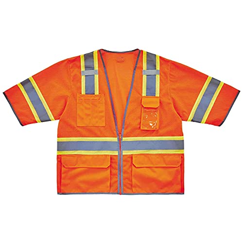 Image of Ergodyne GloWear 8346Z Reflective Safety Vest, ANSI Class 3, Hi Vis Two Tone, 6 Easy Access Pockets