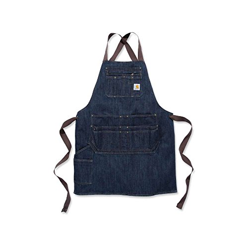 Carhartt Mens Polycotton Denim Strap Utility Tool Pocket Bib Apron, Dark Blue Ridge, Einheitsgröße