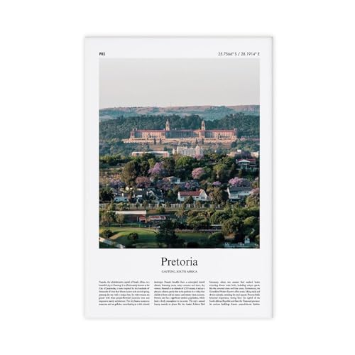 Ebxozp Pretoria Gauteng, South Africa City Scenery Canvas Poster Wall Art Prints Room Aesthetic Murals Bedroom And Living Decorations Unframe 16x24inch