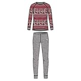  Odlo Kinder Unterwäsche Set Active Originals WARM Reindeer 195699 Grey Melange - red Dahlia 164