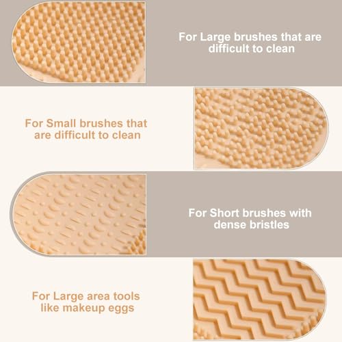 Makeup Brush Cleaner Mat,Silicone Makeup Brush Cleaner Bowl,3 in 1 Brush Cleaning Mat with Brush Drying Holder,Cosmetic Brushes Cleaning Tool Organizer for Storage - Thumbnail 4