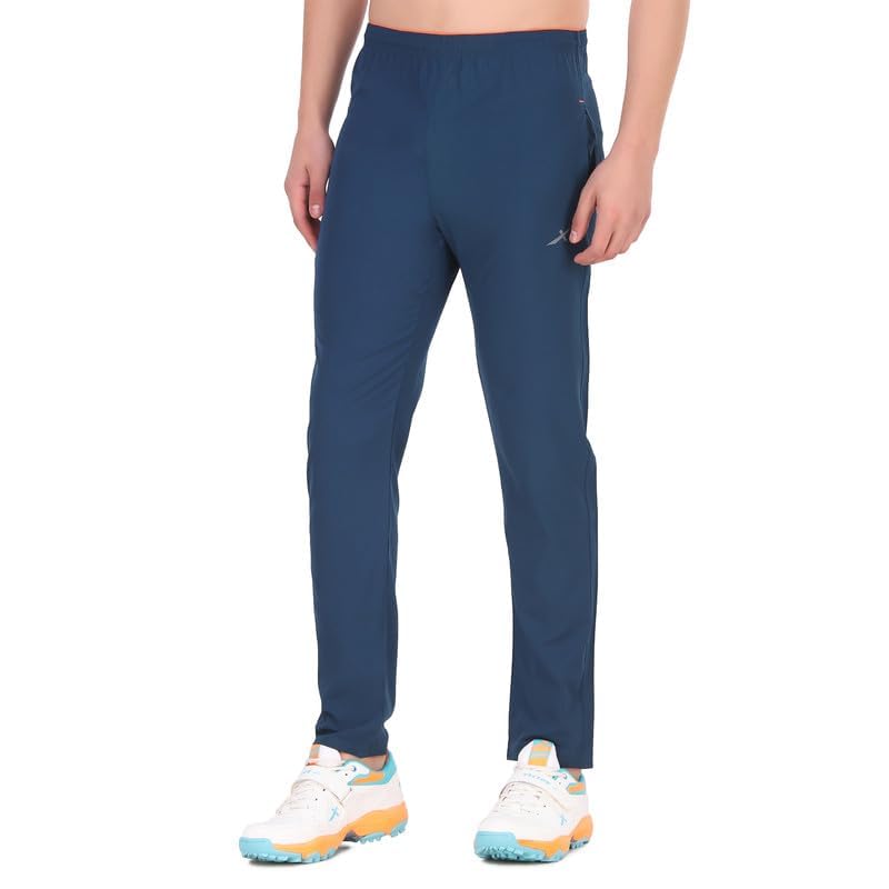 Image of Vector X Solid Men Sports Trousers 100% Polyester with Zipper Pockets(Pack of 1)