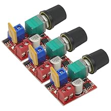 3Pcs Mini PWM Controller DC Motor Speed Controller Module 3-35V 5A Max 90W Speed Control Adjustable Potentiometer Switch LED Dimmer
