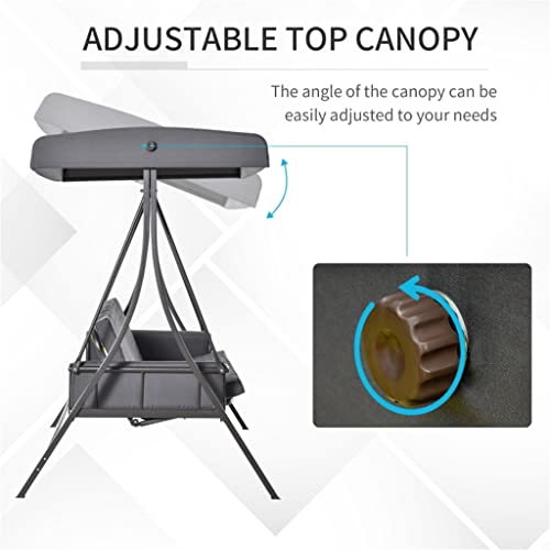 Walnut 3 Person Patio Swing Chair Bench Outdoor Convertible Hammock Bed W/Adjustable Canopy, For Porch,Backyard,Garde #TOP5