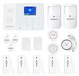 Système d'alarme Sécurité sans Fil Prise en Charge WiFi / 2G / 3G / 4G, TECPEAK Kits de sécurité pour la Maison, HomeSecure Compatible avec Amazon Alexa & Google Home (Version française)