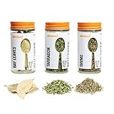 Allrecipes Taste of France (Bay Leaves, Tarragon, Thyme) in Glass Jars with Removable Sifter Caps...
