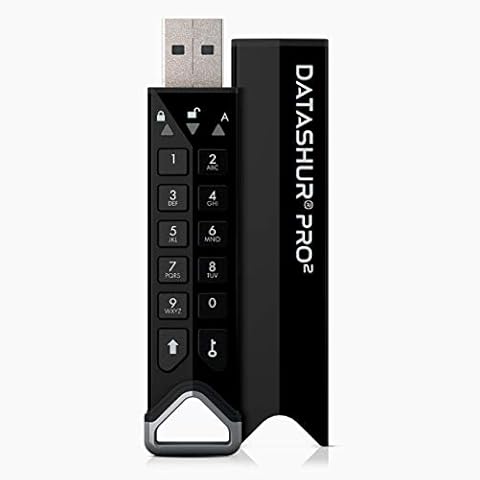 iStorage datAshur PRO2 128 GB | Secure Flash Drive | FIPS 140-2 Level 3 Certified | Password protected | Dust/Water-Resistant Cover