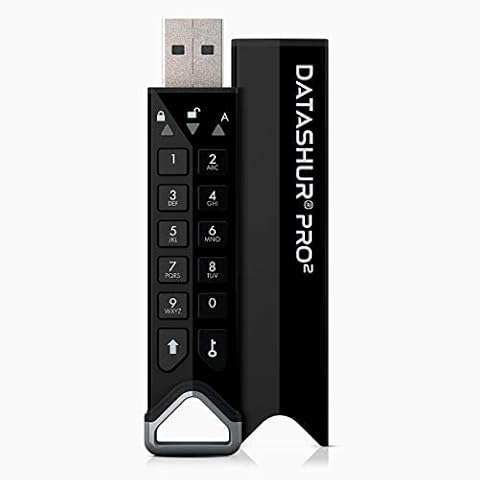 iStorage datAshur PRO2 512 GB - Bezpieczny pendrive - Certyfikat FIPS 140-2 Level 3 - Ochrona hasłem - Odporność na kurz i wodę