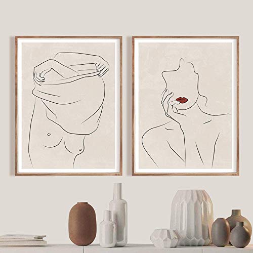 Toile minimaliste femme KEBIA 60x90cm peinture moderne salon