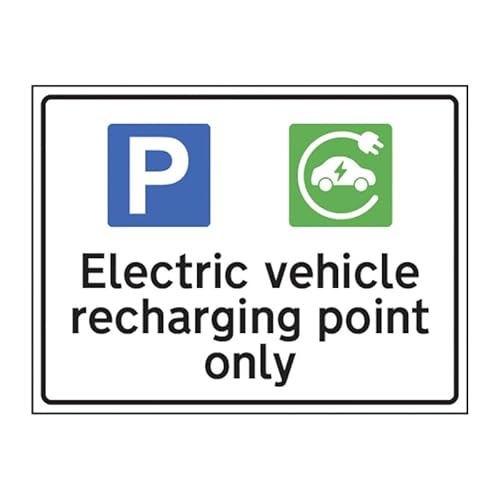 Electric Vehicle EV Charging Station Sign - 400mm x 300mm Heavy Duty 3mm Aluminium Dibond - Weatherproof & UV Resistant Outdoor Signage for Car Parks, Private Drives & Commercial Sites