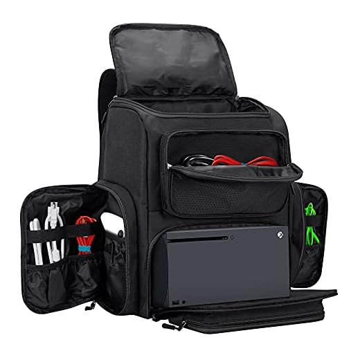Trunab Travel Carrying Backpack Compatible with Xbox Series X, Storage Case Bag with 2 Inner Spaces for Xbox Game Console and Other Gaming Accessories