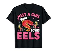 A funny design that says Just a Girl Who Loves Eels, It's a great Eel graphic if you love farmer Fishs and Eels, get this funny new Eel tee for a Birthday, Anniversary, Halloween, Thanksgiving, mother's day, and Christmas. Vintage retro style cute ju...