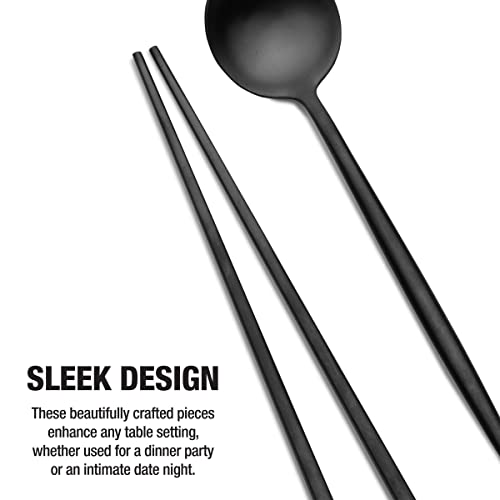 Studio Nova Premium 18/10 Stainless Steel Black Chopsticks & Spoon Set by Studio Nova - Image 4